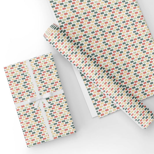 Color Block Red and Green Flat Wrapping Paper Sheet Wholesale Wraphaholic