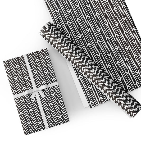 White and Black Arrow Flat Wrapping Paper Sheet Wholesale Wraphaholic