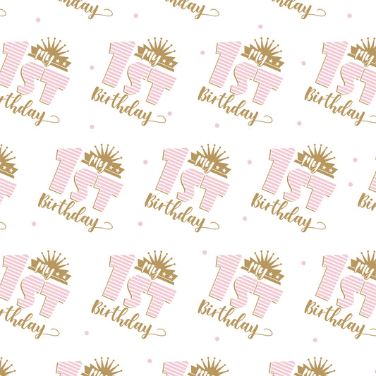 1st Birthday Flat Wrapping Paper Sheet Wholesale Wraphaholic