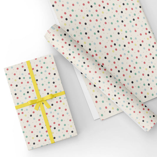 Polka Dot Light Color Flat Wrapping Paper Sheet Wholesale Wraphaholic