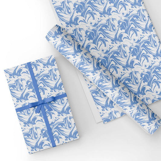 Blue Marble Flat Wrapping Paper Sheet Wholesale Wraphaholic
