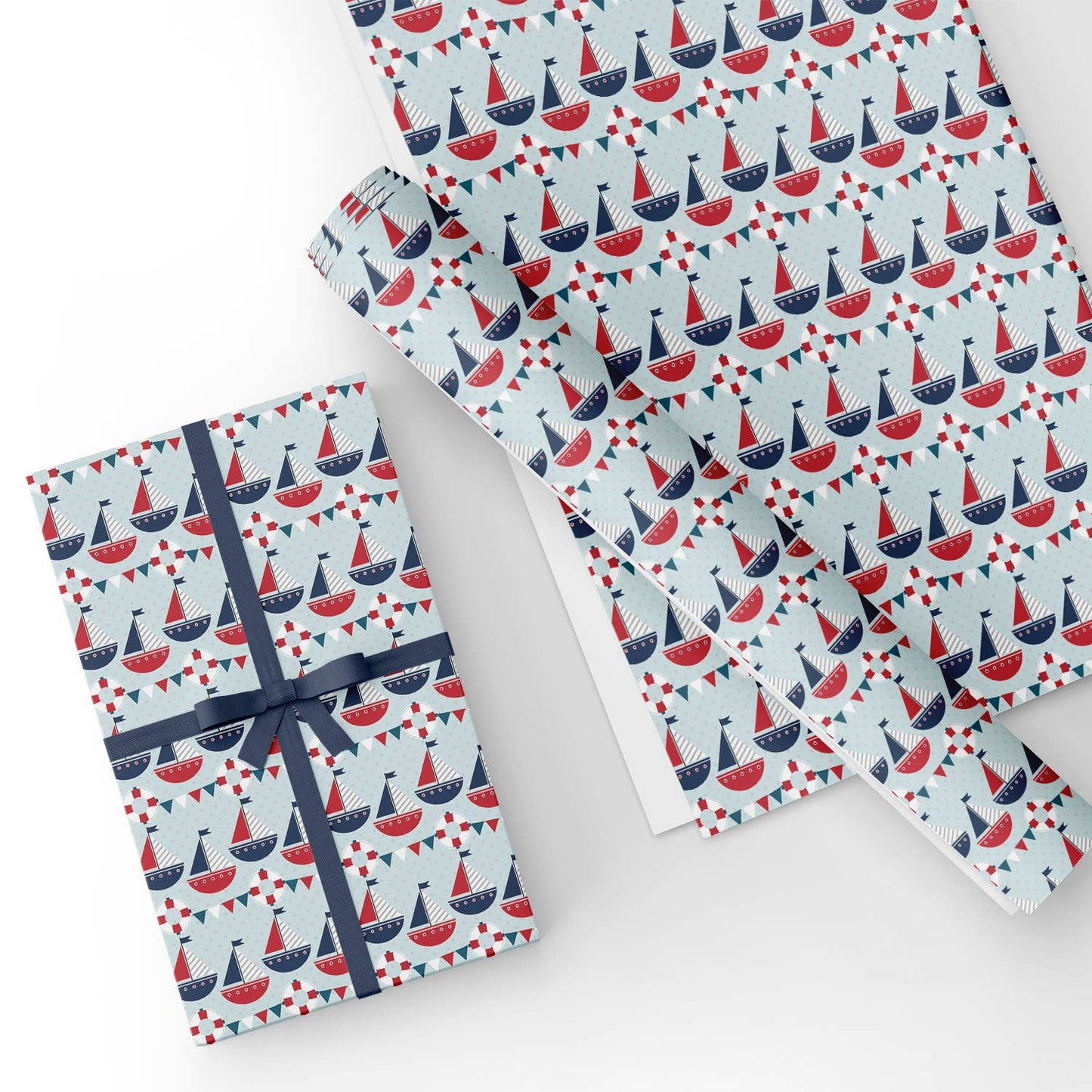 Navigation Boat Flat Wrapping Paper Sheet Wholesale Wraphaholic