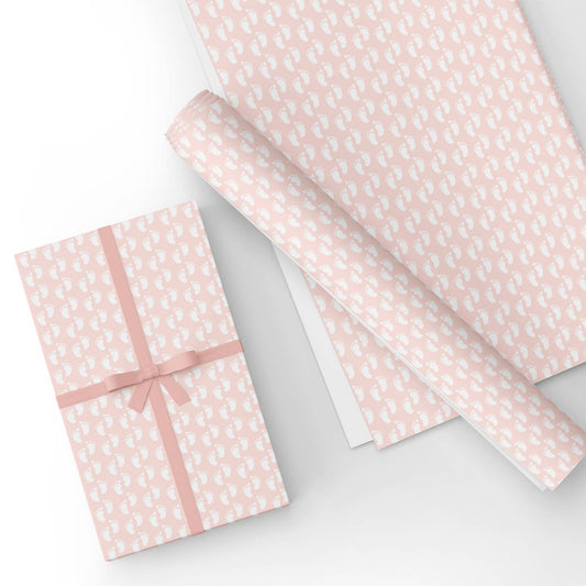 Infant Feet in Pink Flat Wrapping Paper Sheet Wholesale Wraphaholic