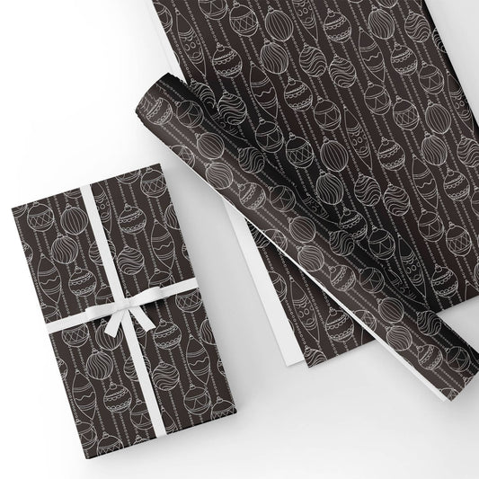 Lantern Black White Flat Wrapping Paper Sheet Wholesale Wraphaholic