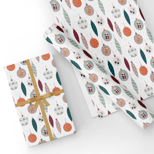 Christmas Ball Flat Wrapping Paper Sheet Wholesale Wraphaholic