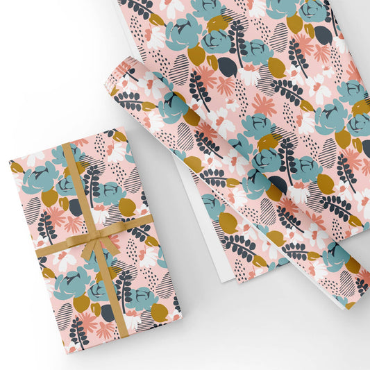 Florals Flat Wrapping Paper Sheet Wholesale Wraphaholic