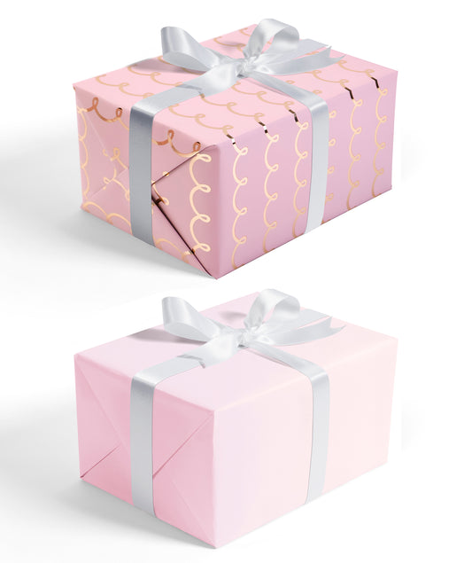 Artisti Lines Pink Wrapping Paper with Pink Color Packing Paper Supply Wrapaholic