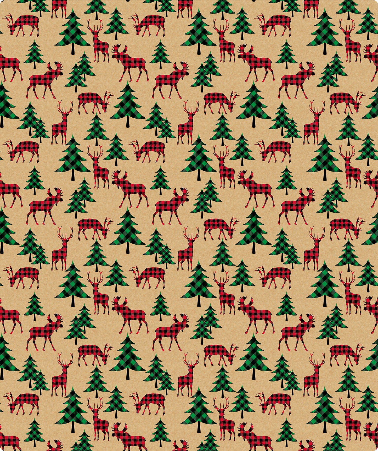 Buffalo Plaid Animals Christmas Kraft Wrapping Paper Roll RUSPEPA Wholesale Ream