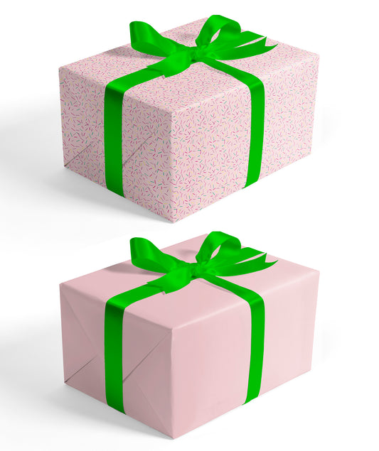 Confetti Pink Wrapping Paper wtih Green Color Packing Paper Supply Wrapaholic
