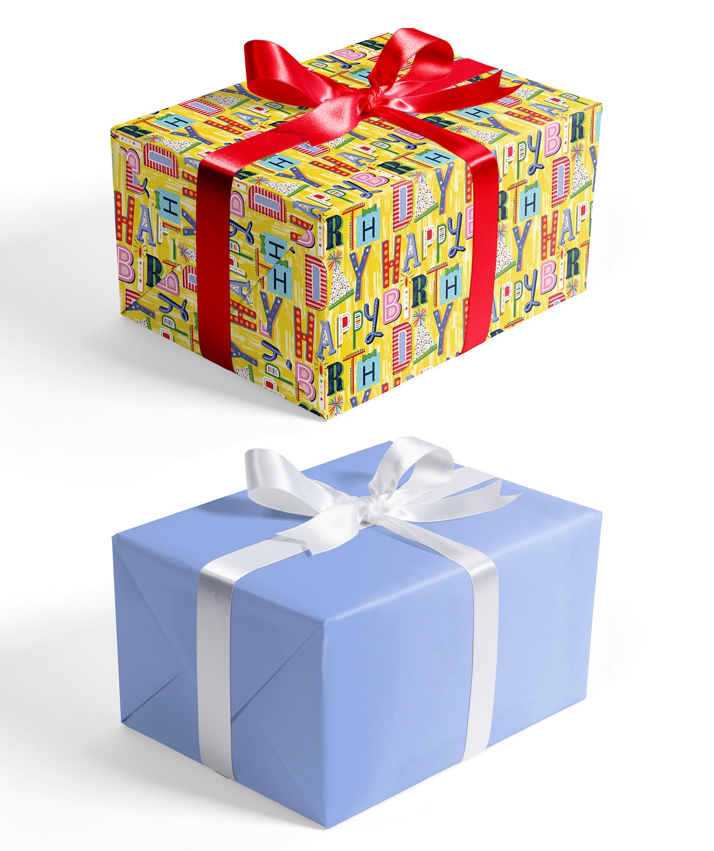 Celebrate Meledy Birthday Wrapping Paper with Yellow Polka Dot Jumbo Roll Wholesale Wrapaholic