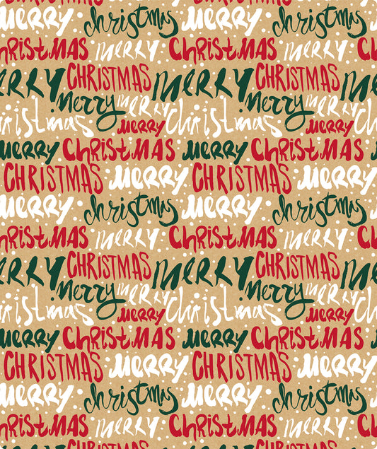 Merry Christmas Xmas Kraft Wrapping Paper Roll RUSPEPA Wholesale Ream