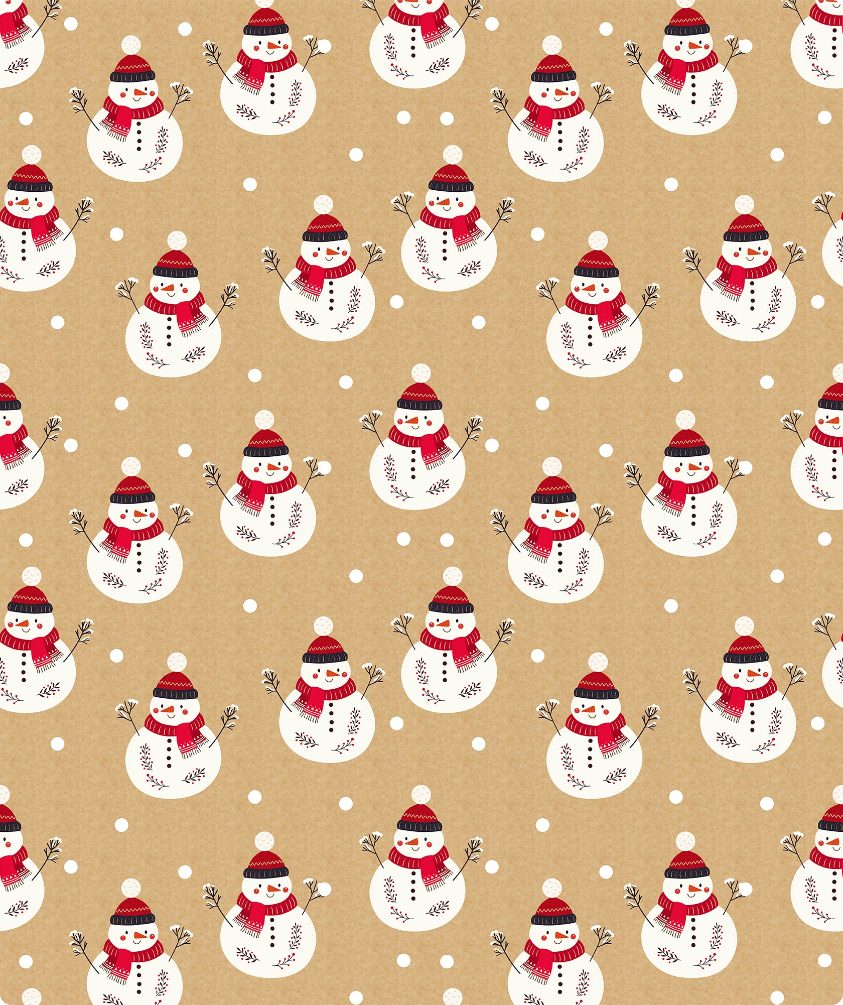 Snowman Christmas Kraft Wrapping Paper Roll RUSPEPA Wholesale Ream