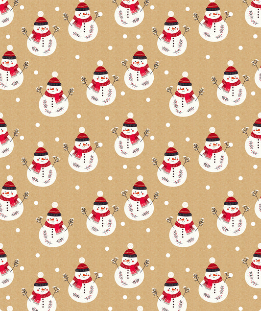 Snowman Christmas Kraft Wrapping Paper Roll RUSPEPA Wholesale Ream