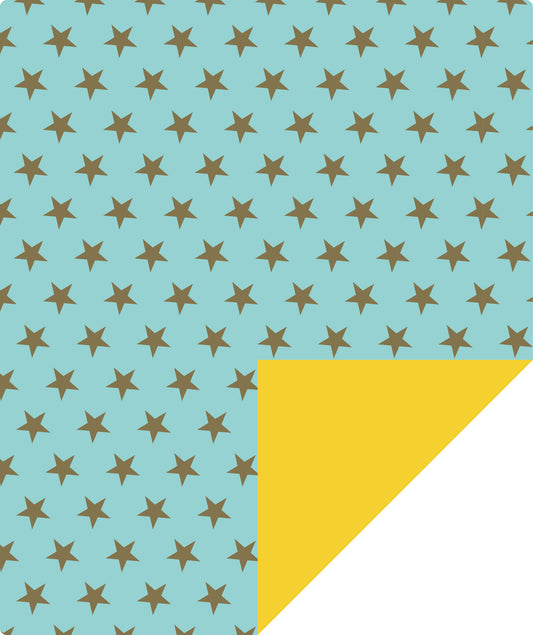 Stars Mint Boy's Birthday Wrapping Paper wtih Yellow Color Packing Paper Supply Wrapaholic