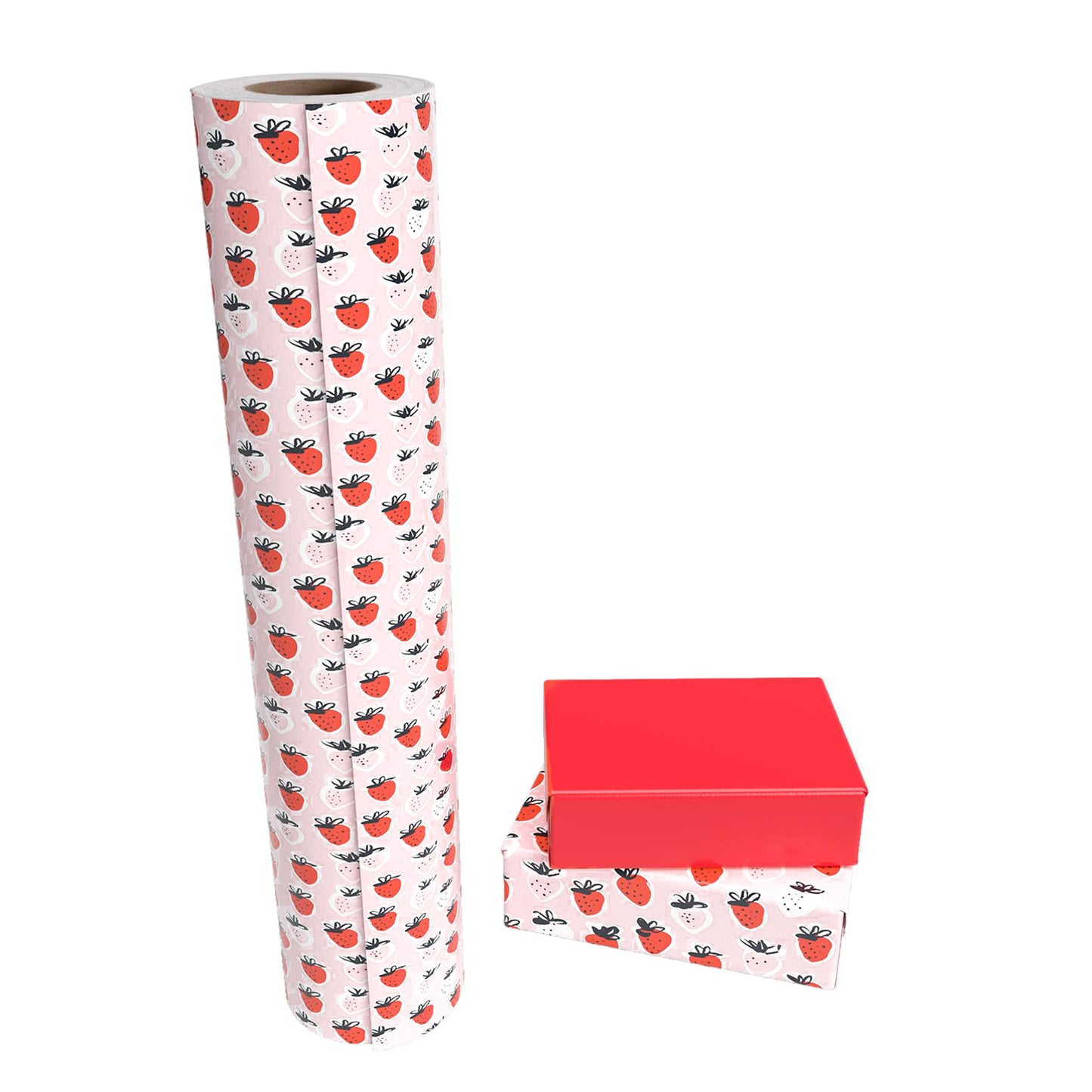 Sweet Strawberry Wrapping Paper with Red Color Jumnbo Roll Wholesale Wrapaholic