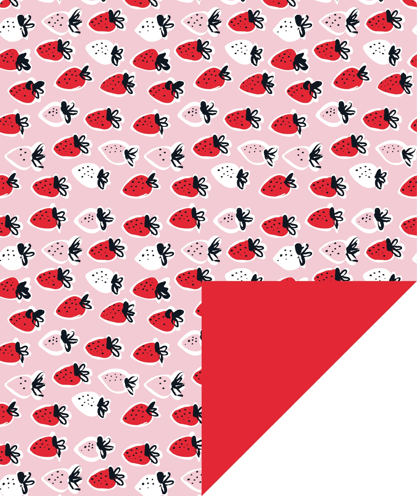 Sweet Strawberry Wrapping Paper with Red Color Jumnbo Roll Wholesale Wrapaholic