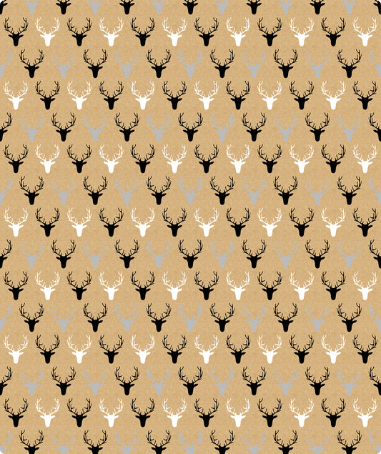 Three Color Dear Head Christmas Kraft Wrapping Paper Roll RUSPEPA Wholesale Ream