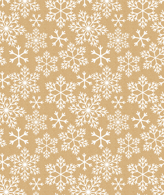White Snow Flake Christmas Kraft Wrapping Paper Roll RUSPEPA Wholesale Ream