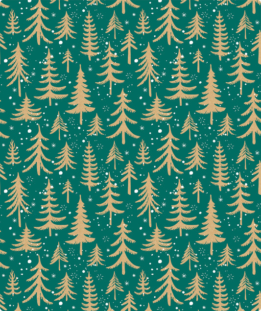 Winter Forest Tree Christmas Kraft Wrapping Paper Roll RUSPEPA Wholesale Ream