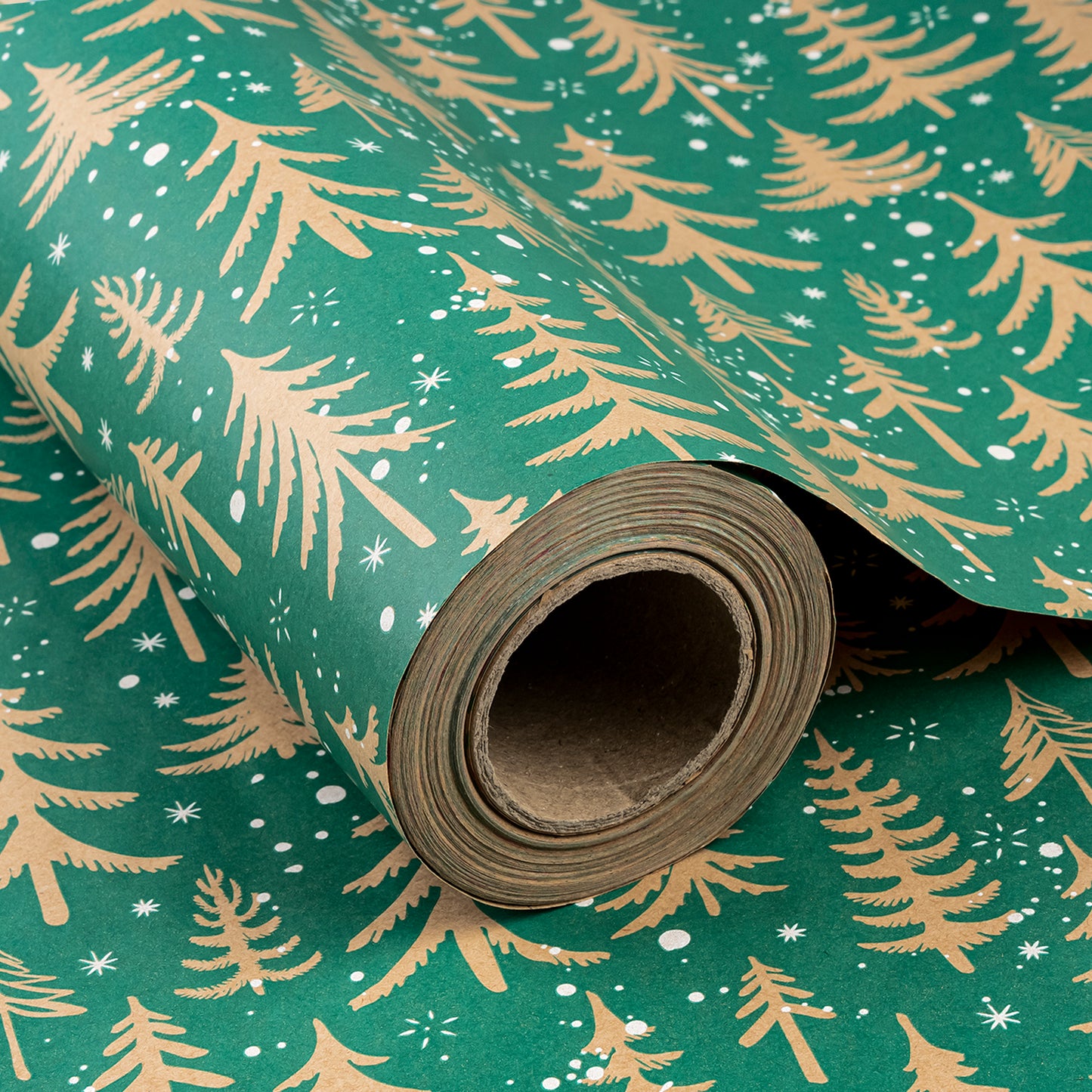 Winter Forest Tree Christmas Kraft Wrapping Paper Roll RUSPEPA Wholesale Ream