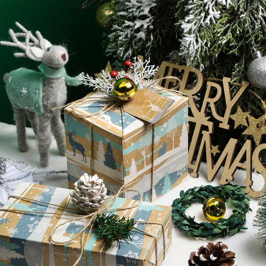 Winter Wonderland Christmas Kraft Wrapping Paper Roll RUSPEPA Wholesale Ream