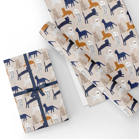 Funny Cat Flat Wrapping Paper Sheet Wholesale Wraphaholic