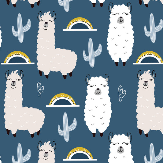 Alpaca Blue Flat Wrapping Paper Sheet Wholesale Wraphaholic