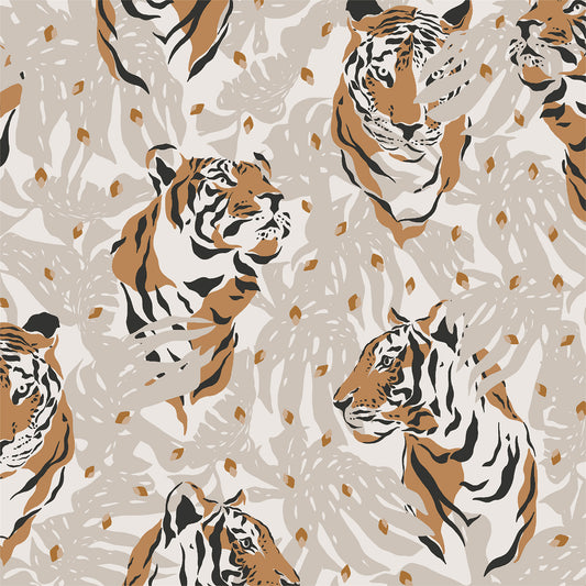 Gray and Brown Tigers Flat Wrapping Paper Sheet Wholesale Wraphaholic