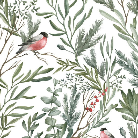 Watercolor Winter Robin Flat Wrapping Paper Sheet Wholesale Wraphaholic