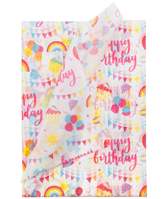 Birthday Party Celebrate Tissue Paper 20" x 30" Bulk Wholesale Wrapaholic