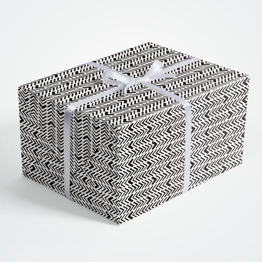 Black and White Arrow Flat Wrapping Paper Sheet Wholesale Wraphaholic