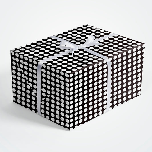 Black and White Polka Dot Flat Wrapping Paper Sheet Wholesale Wraphaholic