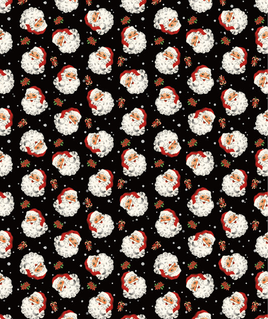 Black Christmas Santa Wrapping Paper Roll Wholesale Wrapholic