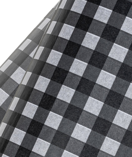 Black and White Buffalo Grid Tissue Papar 20" x 30" Bulk Wholesale Wrapaholic