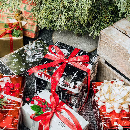 Black Winter Reindeer Foil Wrapping Paper Roll Wholesale Wrapholic