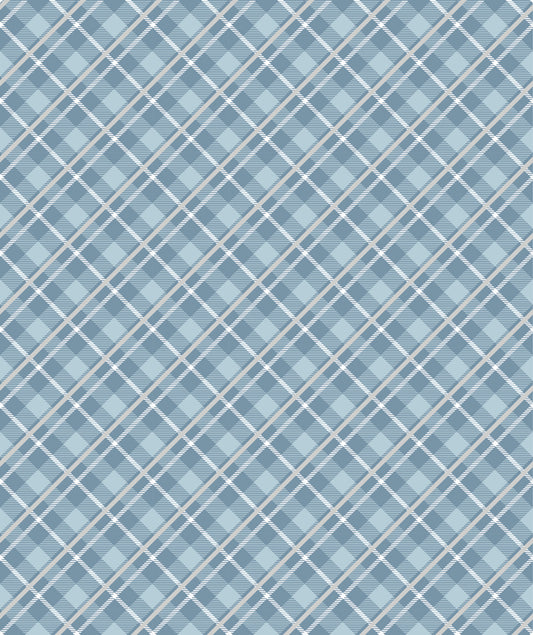 Blue Grid Foil Wrapping Paper Roll Wholesale Wrapholic