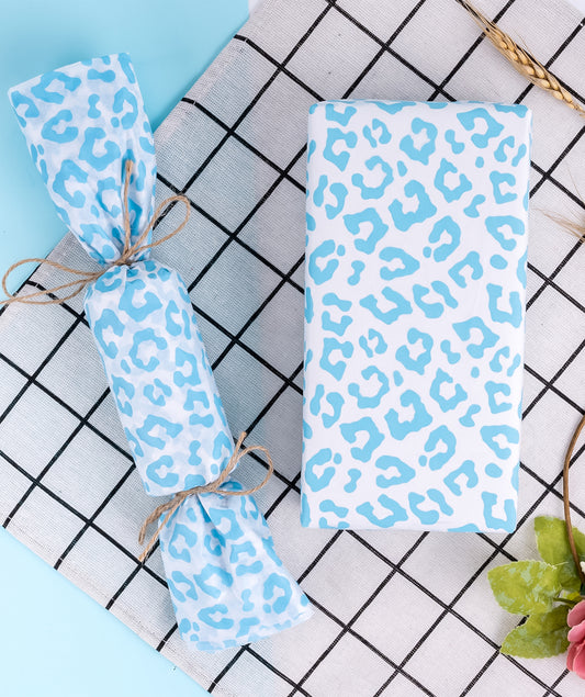 Blue Leopard Tissue Paper 20" x 30" Bulk Wholesale Wrapaholic