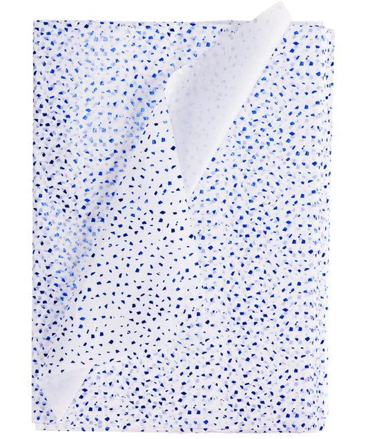 Blue Terrazo Hot Stamp Tissue Paper 20" x 30" Bulk Wholesale Wrapaholic