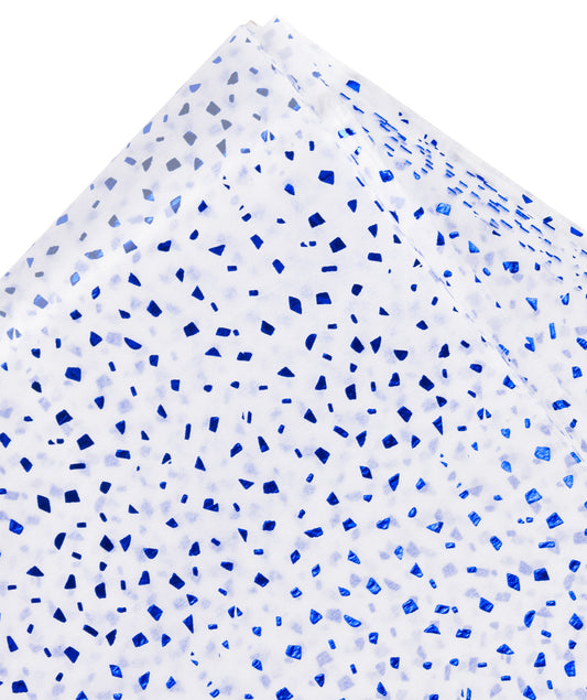 Blue Terrazo Hot Stamp Tissue Paper 20" x 30" Bulk Wholesale Wrapaholic