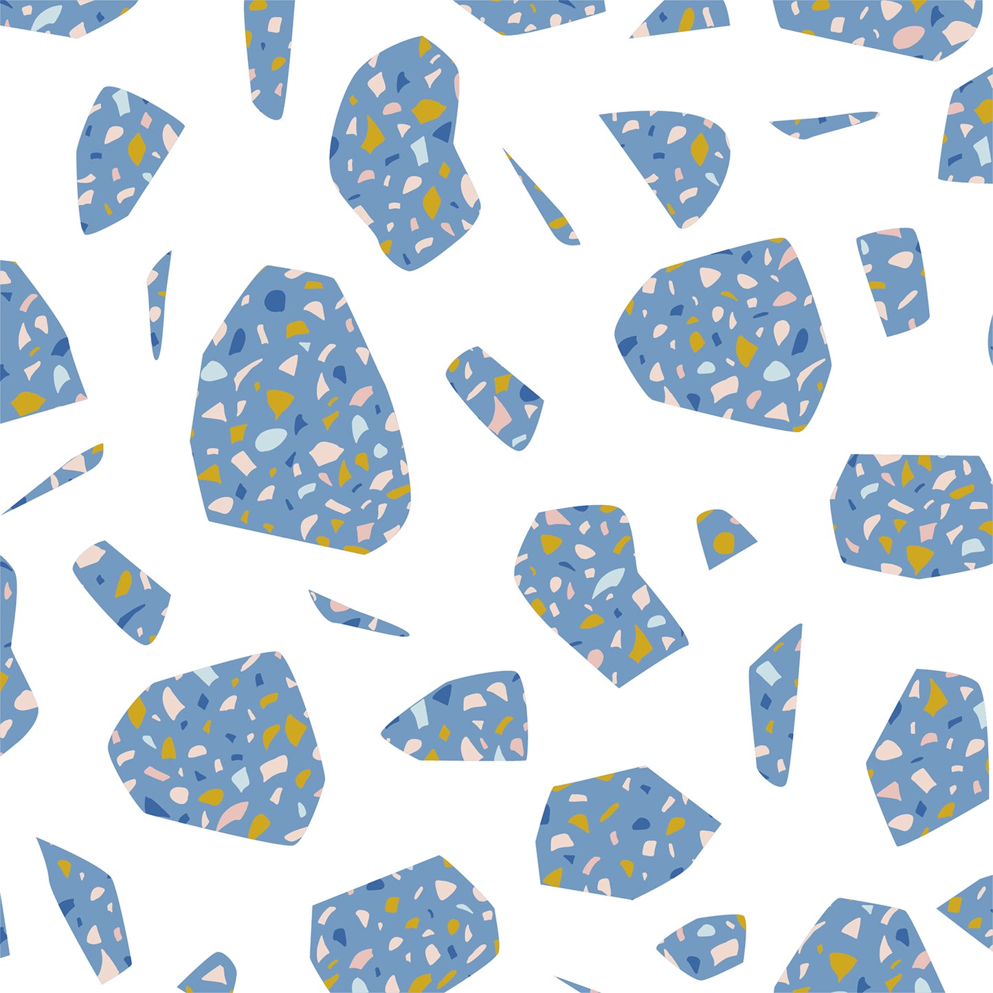 Blue Terrazzo Flat Wrapping Paper Sheet Wholesale Wraphaholic