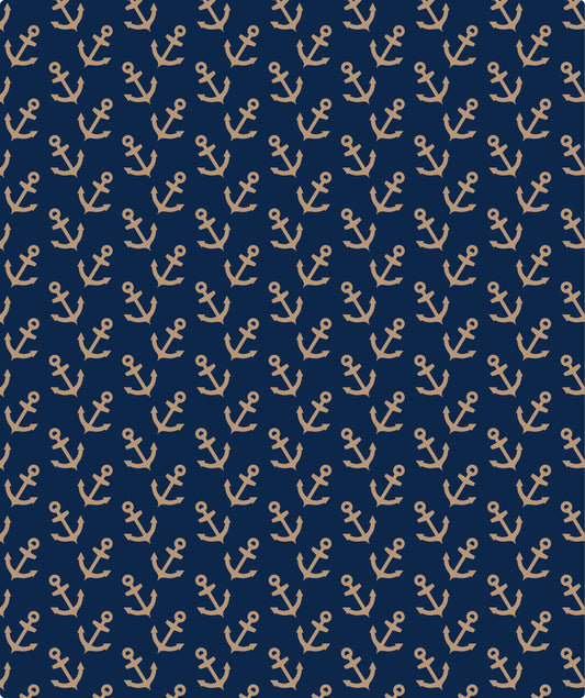 Boat Anchor Navy Blue Eco-Friendly Wrapping Paper Recycled RUSPEPA