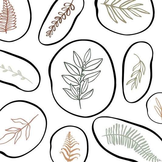 Boho Fern Leaf Flat Wrapping Paper Sheet Wholesale Wraphaholic