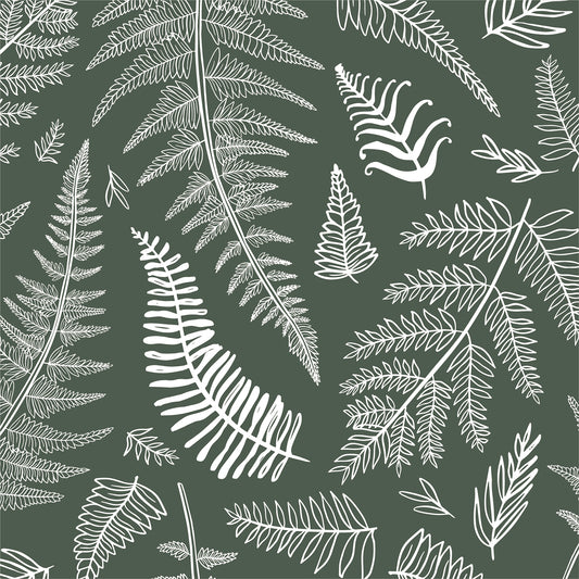 Boho Fern Leaf in Green Flat Wrapping Paper Sheet Wholesale Wraphaholic