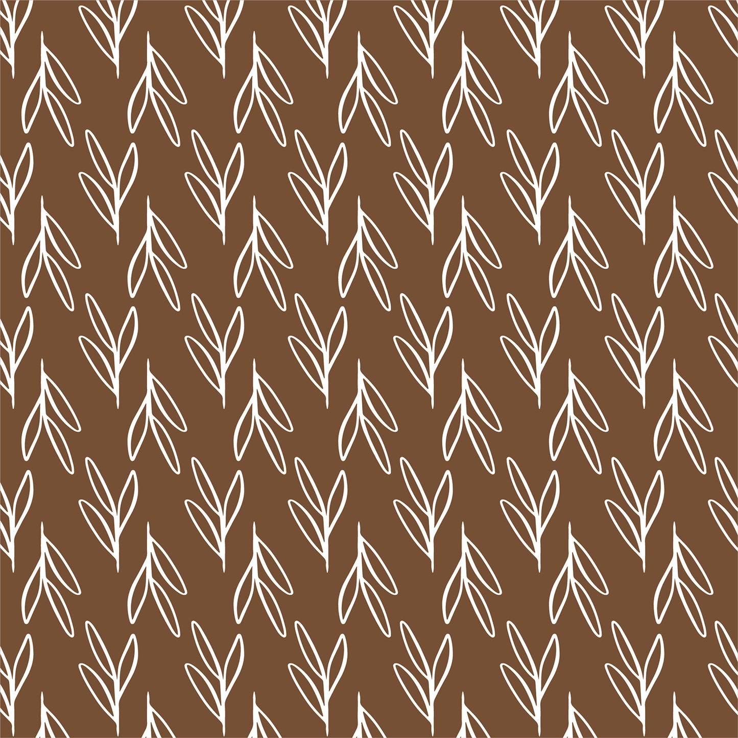 Boho Leaf in Brown Flat Wrapping Paper Sheet Wholesale Wraphaholic