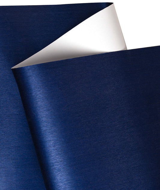 Brushed Aluminum Texture Metallic Wrapping Paper Roll Navy Blue Ream Wholesale Wraphaholic