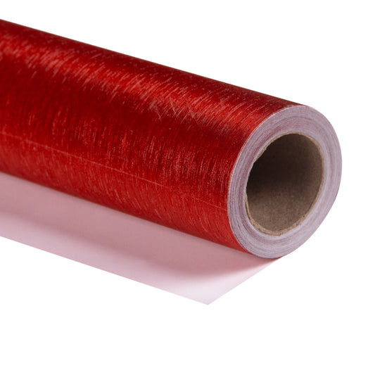 Brushed Aluminum Texture Metallic Wrapping Paper Roll Red Ream Wholesale Wraphaholic