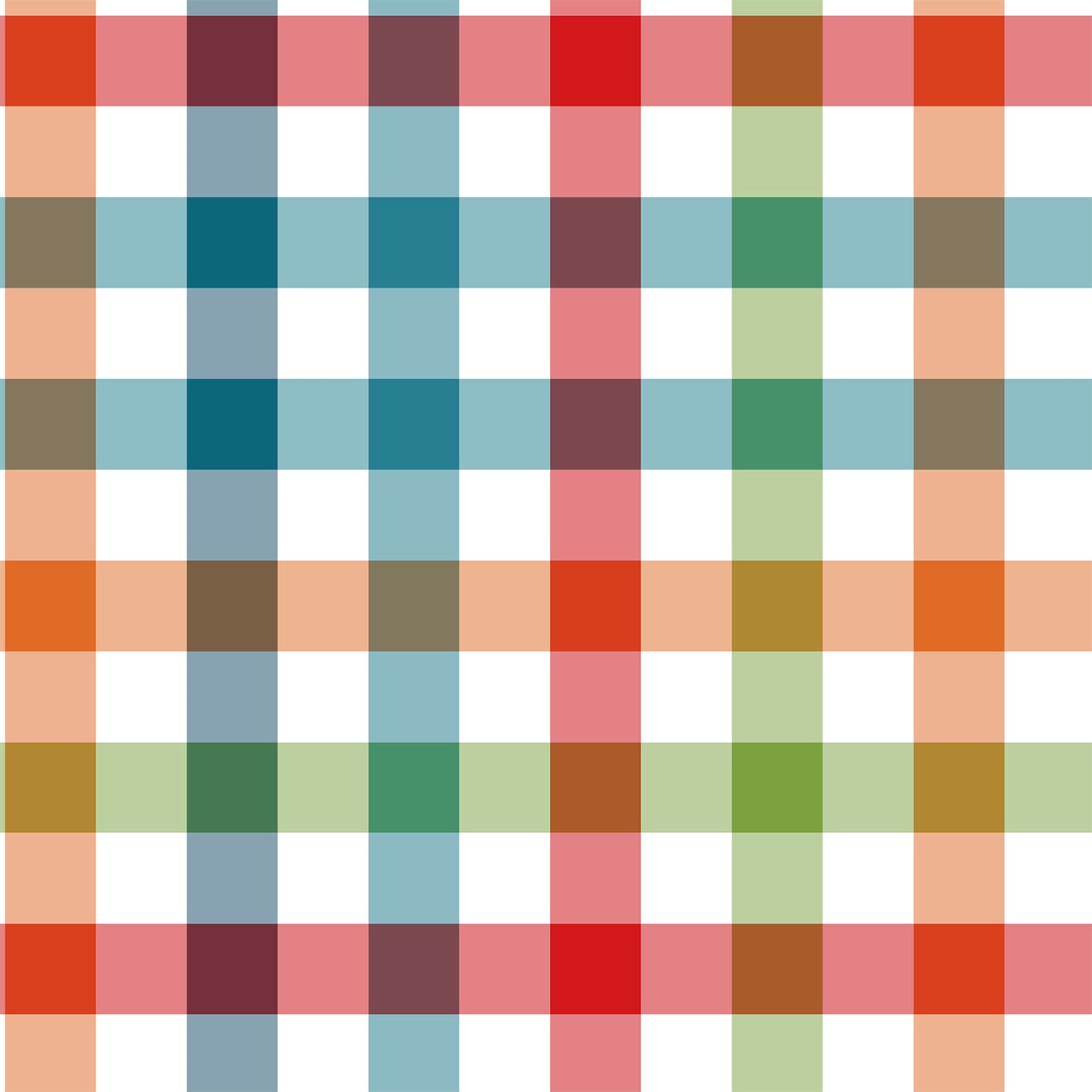 Buffalo Check Blue Orange Flat Wrapping Paper Sheet Wholesale Wraphaholic