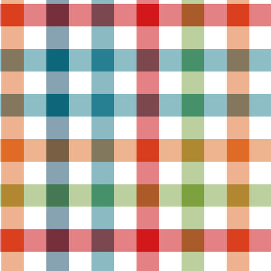 Buffalo Check Blue Orange Flat Wrapping Paper Sheet Wholesale Wraphaholic