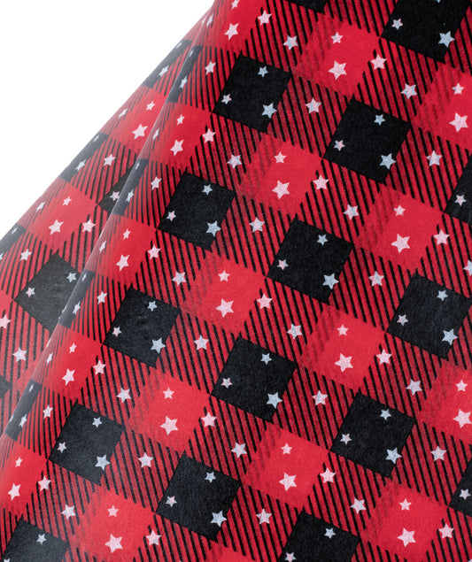 Christmas Buffalo Grid Red & Black Tissue Paper 20" x 30" Bulk Wholesale Wrapaholic