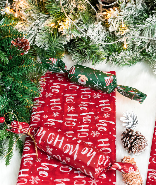 Christmas HO-HO Red Tissue Paper 20” x 30" Bulk Wholesale Wrapaholic